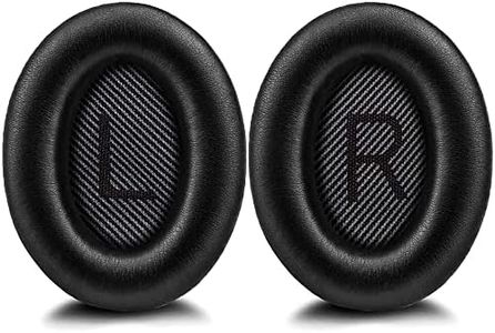 Abauoat Coussinets d'oreille pour Casque Bose,Coussinets de Rechange Professionnels pour Casque Bose QuietComfort Bose QC35/QC35 II,Mousse viscoélastique Acoustique et Cuir protéique(1Paire Noire)