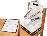 Polar Gear Portable Booster Seat with Matching Place Mat – Baby Chair with Integrated Pocket – for Toddlers Aged 1–3 – Lightweight, Safe and Easy-to-Clean - (Hot Air Balloon)