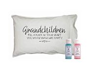 Personalized Gifts for Women Nana Gifts Bundle - Funny Gifts Decorative Kids Activity | 1 Sentimental Pillowcase by Nana Thread's | 2 Martha Stewart Multi-Surface 2 oz. Paint (Place in Heart)