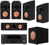 Klipsch Reference Cinema System, Black, Bundle with Onkyo TX-RZ30 170W 9.2-Channel 8K 4K Network AV Receiver