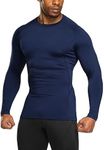 TSLA Men's Thermal Long Sleeve Compression Shirts, Winter Gear, Baselayer YUD54-NVY Medium