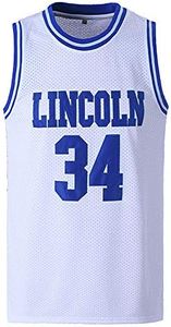 BOROLIN Jesus Shuttlesworth Shirts 34 Lincoln High School Basketball Jersey (White, Medium)