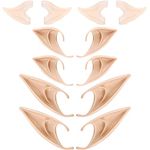 Gejoy 6 Pairs Latex Elf Ear Cosplay Pixie Elf Dress Up Costume Soft Pointed Ears Masquerade Accessories for Cosplay Christmas Halloween Party
