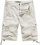 WenVen Men's Cotton Twill Carpenter Cargo Shorts, Military Green, 44