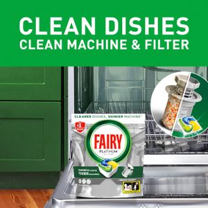 Fairy Platinum Dishwasher Tablets, Lemon Scent – 74 Pack