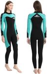 Jintaleco 3/2 mm Wetsuits for Women, Premium Neoprene Front Zip Women Wet Suit for Surfing, Swimming, Diving and Water Sports