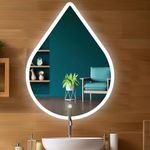 Sunsyze Wall Mounted Rectangular Backlit Digital Led Mirror with Touch Sensor 3 Light Mode | Bathroom Mirror with Led Lights | Stylish Long Mirror for Bedroom Washbasin Lighting Mirror (18 x 24 Inch)