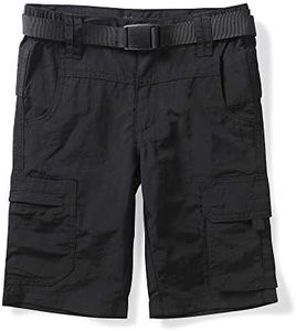 Phorecys Boy's Men's Quick Dry Scout Shorts Outdoor Athletic Hiking Golf Fishing Shorts, Black, 7-8 Years