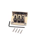 Alnicov Cigar Box Guitar Parts: 3-string Bronze Hard-tail Adjustable Bridge