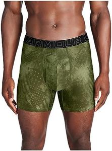 Under Armour Men's 1-Pack Performance Tech Boxerjock Brief, 6" Inseam, All-Day Comfort & Ultra-Soft, Marine Od Green Americana, X-Large