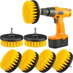 6 Pcs Drill Brush Attachment Power Scrubber Cleaning Kit Multi Purpose Drill Brush Set Drill Scrubber Brush Kit Cleaning Brushes for Drill Bathroom Surfaces Tub Grout Shower Kitchen Tile Auto Car Boat