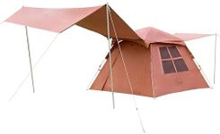 KAZOO Camping Tents 4 Person Waterproof Instant Tents 4 People Cabin Tent Easy Setup with Sun Shelter