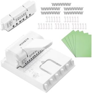 MUNBYN 2-in-1 Coil & Wire Binding Machine, Square & Round Punch for Crafting, Journaling and Organisation, Portable Planner Maker for A4/A5 with Rings & Covers, White