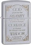 Zippo Serenity Prayer Satin Chrome Pocket Lighter, One Size (28458)