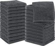 Utopia Towels Cotton Washcloths Set - 100% Ring Spun Cotton, Premium Quality Flannel Face Cloths, Highly Absorbent and Soft Feel Fingertip Towels (24 Pack, Grey)