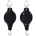 KINGLAKE 2 Pcs Retractable Hanging Basket Pulley System, Hanging Basket Hooks Hanger Adjustable Pull Down Plant Pulley for Hanging Basket and Bird Feeder Rise and Fall