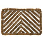 Rubber-Cal 10-100-514 Rubber-Cal Herringbone Outdoor Scraper - 18" x 30" Coir Boot Brush Scraper