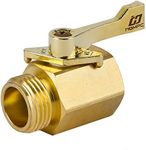 HQMPC Super Heavy Duty 3/4" Brass Shut Off Valve Garden Hose Shut Off Valve Garden Hose Connector