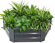 Sunnydaze 40.5-Inch Hexagon Steel Raised Garden Bed - Outdoor Raised Planter for Plants, Vegetables, and Flowers - Dark Gray