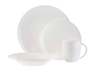 Godinger White Bone China 16-Piece Dinnerware Set Lune Service for 4