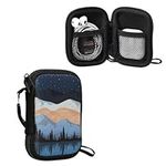 kwmobile Neoprene Case Compatible with in-Ear Headphones - Case with Zip - Starry Night Lake