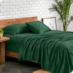 Bare Home King Sheet Set - 1800 Ultra-Soft Microfibre King Bed Sheets - Hydro-Brushed - Deep Pocket - 4 Piece Set - Fitted Sheet, Flat Sheet, and 2 Pillowcases - Bedding Sheets (King, Forest Green)