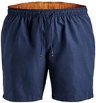 JACK & JONES Mens Big & Tall Size Swim Shorts Drawstring Elasticated Summer Half Pants Medieval Blue