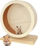WADY Silent Hamster Wheel,Hamster Exercise Wheels, Chinchilla Wheel Hamster Cage Accessories, Wooden Quiet Spinner Exercise Accessories for Chinchilla Gerbil Running Boredom Enrichment (Large)