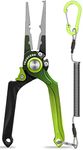 Truscend Fishing Pliers Saltwater with Mo-V Blade Cutter, Corrosion Resistant Teflon Coated Muti-Function Fishing Gear as Split Ring Plier Line Cutter Hook Remover, Fishing Gifts for Men