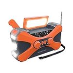 CLSSLVVBN Hand Crank Radio Emergency Portable Solar Rechargeable Phone Charger Lighting Backpacking Survival Flashlight Light, Orange