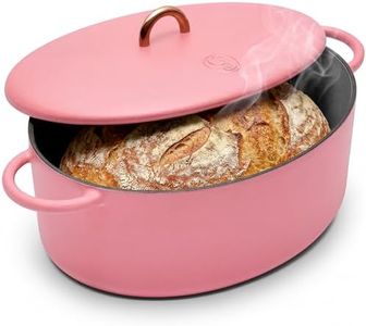 Great Jones Dutchess Cast Iron Dutch Oven Pot With Lid (Taffy) - Large 6.75 Quart Size, Dual Handles - All Stovetop Safe - 500° Dutch Oven For Bread Baking | Dishwasher Friendly