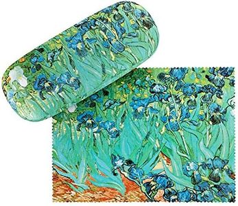 VON LILIENFELD Vincent van Gogh Iris Glasses Case Flowers Art Motif Case Glasses Microfibre Glasses Cleaning Cloth Glasses Box Sturdy Hard Case Set Covered with Fabric, Mehrfarbig