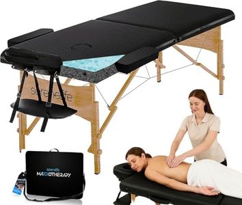 SereneLife Folding Portable Massage Table - Professional Adjustable Folding Salon Bed w/ 3 Sections, Face Cradle, Arm Rest & Carrying Bag for Therapy, Tattoo, Salon, Spa & Facial Treatment