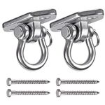 WAREMAID 2 Pack Heavy Duty 180° Swing Hangers, Stainless Steel Swing Hook for Ceiling Wooden Swing Set Bracket, Punching Bag Hanger for Playground Gym Rope Hammock Chair Yoga, 1000 LB Capacity