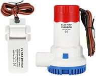 AIRTAK Bilge Pump for Boat DC12V 1500GPH Small Bilge Pump 12 Volt Electric Water Pump Low Noise with The Switch