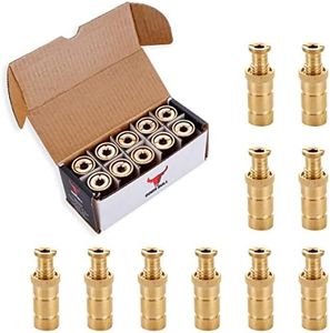The Door Bull Brass Pool Cover Anchors for Concrete & Pavers Deck, Universal Size Fits 3/4" Hole, Ideal for Inground Pool Safety Covers, Durable & Easy to Install (10 Pack)
