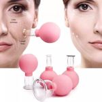 Facial Cupping Set Anti Aging Vacuum Suction Cupping Cups 4Pcs Face Cupping Therapy Sets for Wrinkles Facial Cupping Gua Sha Facial Massage Cupping Tool for Face, Neck and Whole Body