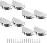 UFURMATE Glass Shelf Clamp, 8Pcs Adjustable Frameless Glass Shelf Bracket Holders Zinc Alloy Half Round Glass Clamp Clips Polished Chrome Wall Mounted for 5-8mm Thick Glass