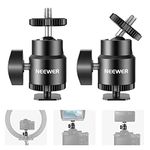 NEEWER 1/4” Camera Hot Shoe Mount with Additional 1/4” Screw 2-Pack, Mini Tripod Ball Head Hot Shoe Mount Adapter for Cameras, Camcorders, Smart Phone, Video Light, Microphone, Ring Light - ST17