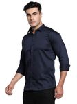 Bowrain Men's Satin Shirts Regular Fit, (Dark Grey), (Medium)