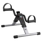 Folding Mini Pedal Exercise Bike Portable Home Workout Office Exerciser Bike Gym Equipment Fitness Leg Foot Arm Under Desk Sitting Down Stepper Training Adjustable Resistance for Women and Men