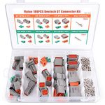 Flytuo 188PCS Deutsch Connector Kit,8 Sets 2/3/4/6/8/12 Pin Automotive Waterproof Car Electrical Wire Connectors Plug for Motorcycle, Truck, Car, Boats, Scooter(16-22AWG)