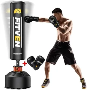 FITVEN Freestanding Punching Bag 70''-190lbs with Boxing Gloves Heavy Boxing Bag with Suction Cup Base for Adult Youth Kids - Men Stand Kickboxing Bag for Home Office