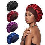 SWEET VIEW 4Pcs Silk Bonnet Satin Bonnet, Silk Hair Wrap for Sleeping, Soft and Comfortable Silk Sleep Cap