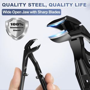 Heavy Duty Toenail Clippers for Seniors – Wide Jaw, Angled Head, Catcher