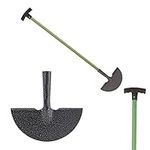 AAMEN Heavy Duty Lawn Edging Tool, Half Moon Edging Hand Tools, Carbon Steel Garden Edger Gardening Tool, Lightweight Lawn Edger Garden Tool Half Step Moon Garden Edging_ Green(93x22x4cm)