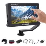 FEELWORLD F6 Pro 5.5 Inch 1600Nits Camera Field Monitor,4K HDMI 1920x1080 Touchscreen Camera DSLR Monitor with 2800mAh Battery Carry Case,F970 Install&Power Kit 3DLUT HDR HDMI Input/Output