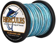 HERCULES Super Cast 1000M 1094 Yards Braided Fishing Line 80 LB Test for Saltwater Freshwater PE Braid Fish Lines Superline 8 Strands - Blue Camo, 80LB (36.3KG), 0.48MM