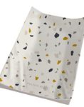 Ralphie Bear Baby Changing Mat, Premium Anti-Roll, Raised Edge Wedge, Navy Blue and Mustard Terrazzo Print, 70x45cm