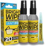 BRIGHTWIPE Anti-Fog Lens Cleaning Kit - 2X 30ml Bottle + 2X Box Wipes + 1x Stopfog Gel - Removes Fingerprint, Dirt & Oil - Safe for All Eyeglasses and Other Professional Eyewear Devices